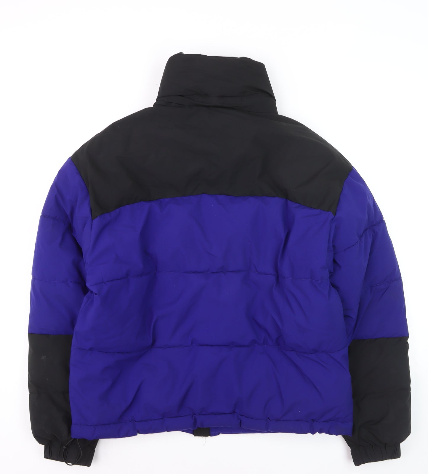 River Island Men's Blue Black Puffer Jacket Size S Winter Casual