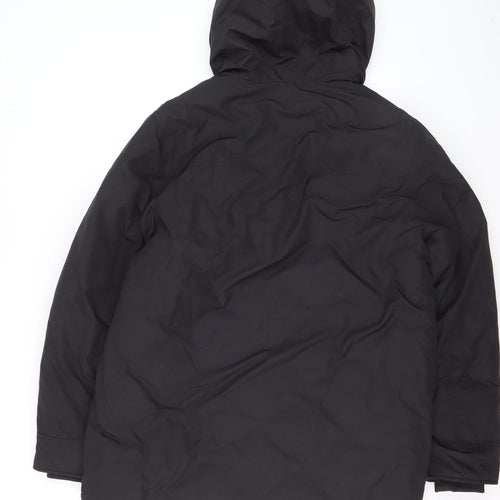 Marks and Spencer Men's Black Polyester Hooded Parka Coat M Regular