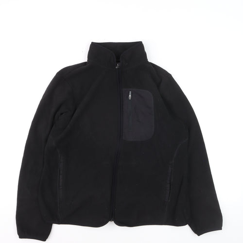 Marks and Spencer Goodmove Men's Black Fleece Track Jacket Size L