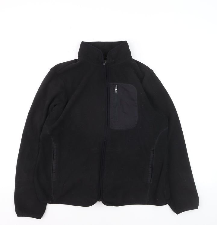 Marks and Spencer Goodmove Men's Black Fleece Track Jacket Size L