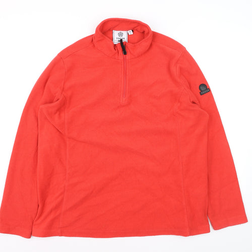 TOG24 Men's Red Fleece 1/4 Zip Pullover Sweatshirt L