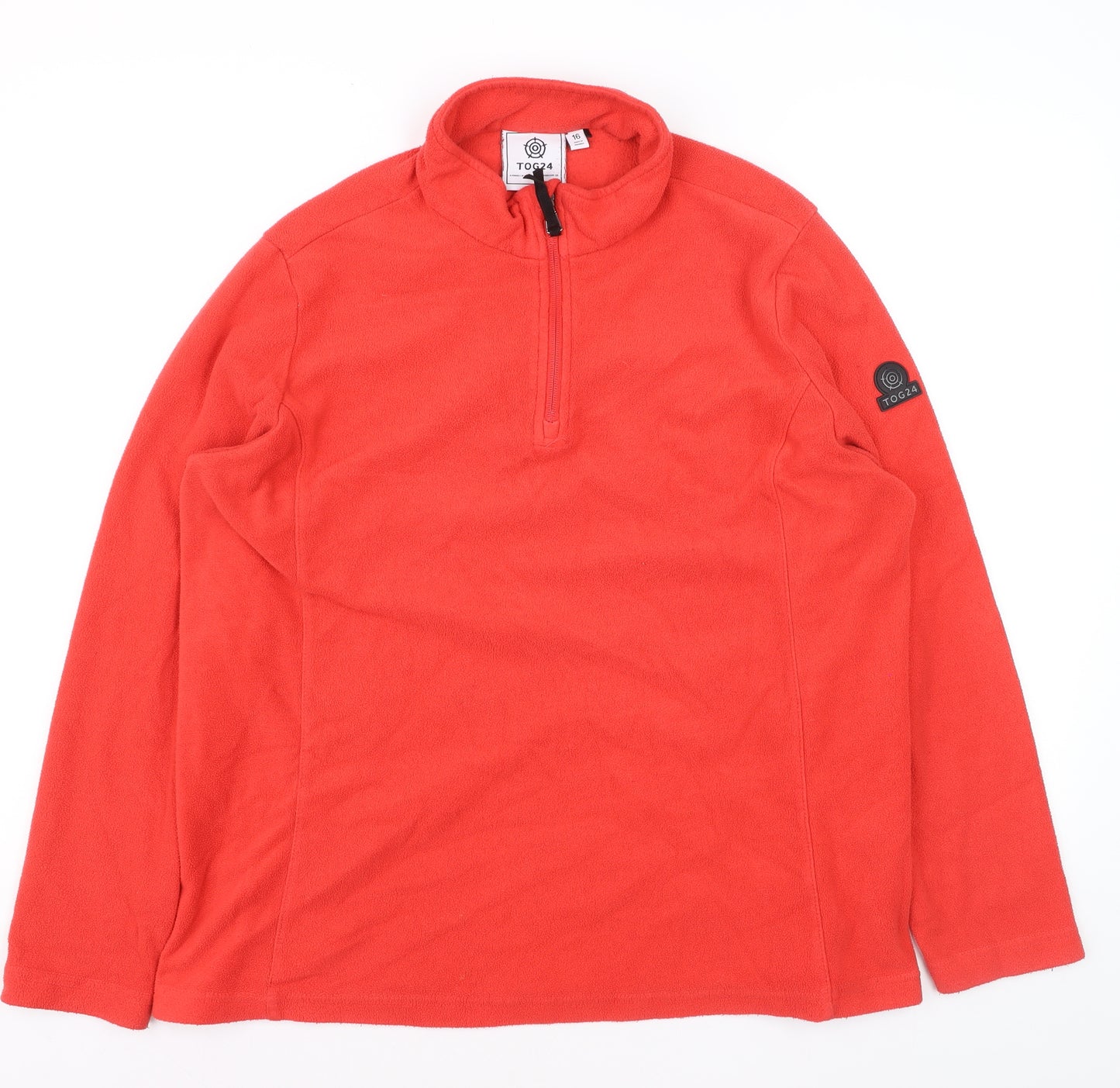 TOG24 Men's Red Fleece 1/4 Zip Pullover Sweatshirt L