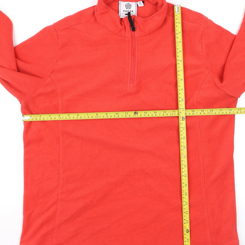 TOG24 Men's Red Fleece 1/4 Zip Pullover Sweatshirt L