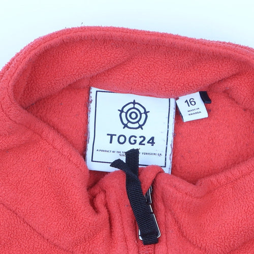 TOG24 Men's Red Fleece 1/4 Zip Pullover Sweatshirt L