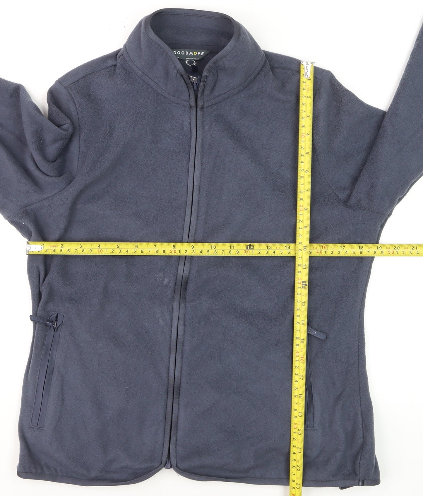 Marks and Spencer Goodmove Women's Navy Fleece Full Zip Sweatshirt Size 14