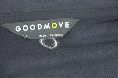 Marks and Spencer Goodmove Women's Navy Fleece Full Zip Sweatshirt Size 14