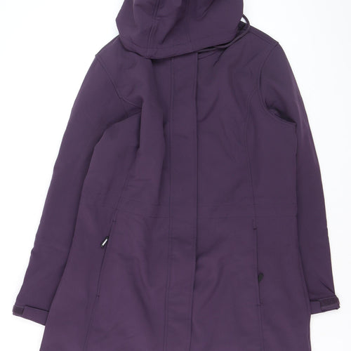 Outdoor Ventures Women's Purple L Softshell Rain Coat Hooded Long Sleeve