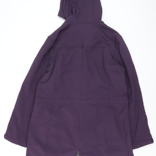 Outdoor Ventures Women's Purple L Softshell Rain Coat Hooded Long Sleeve