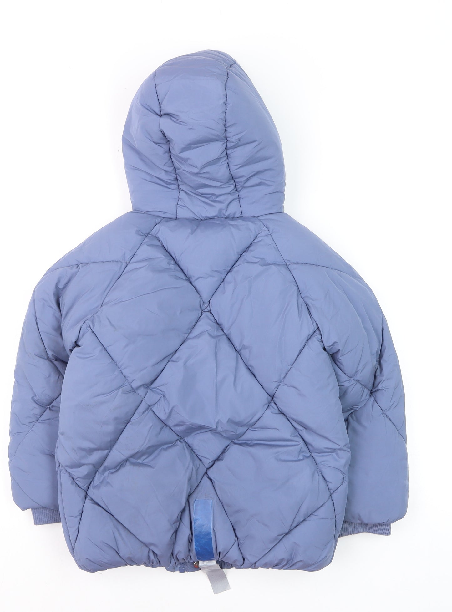 Marks and Spencer Girls Blue Hooded Puffer Jacket 4-5 Years Quilted Winter Coat
