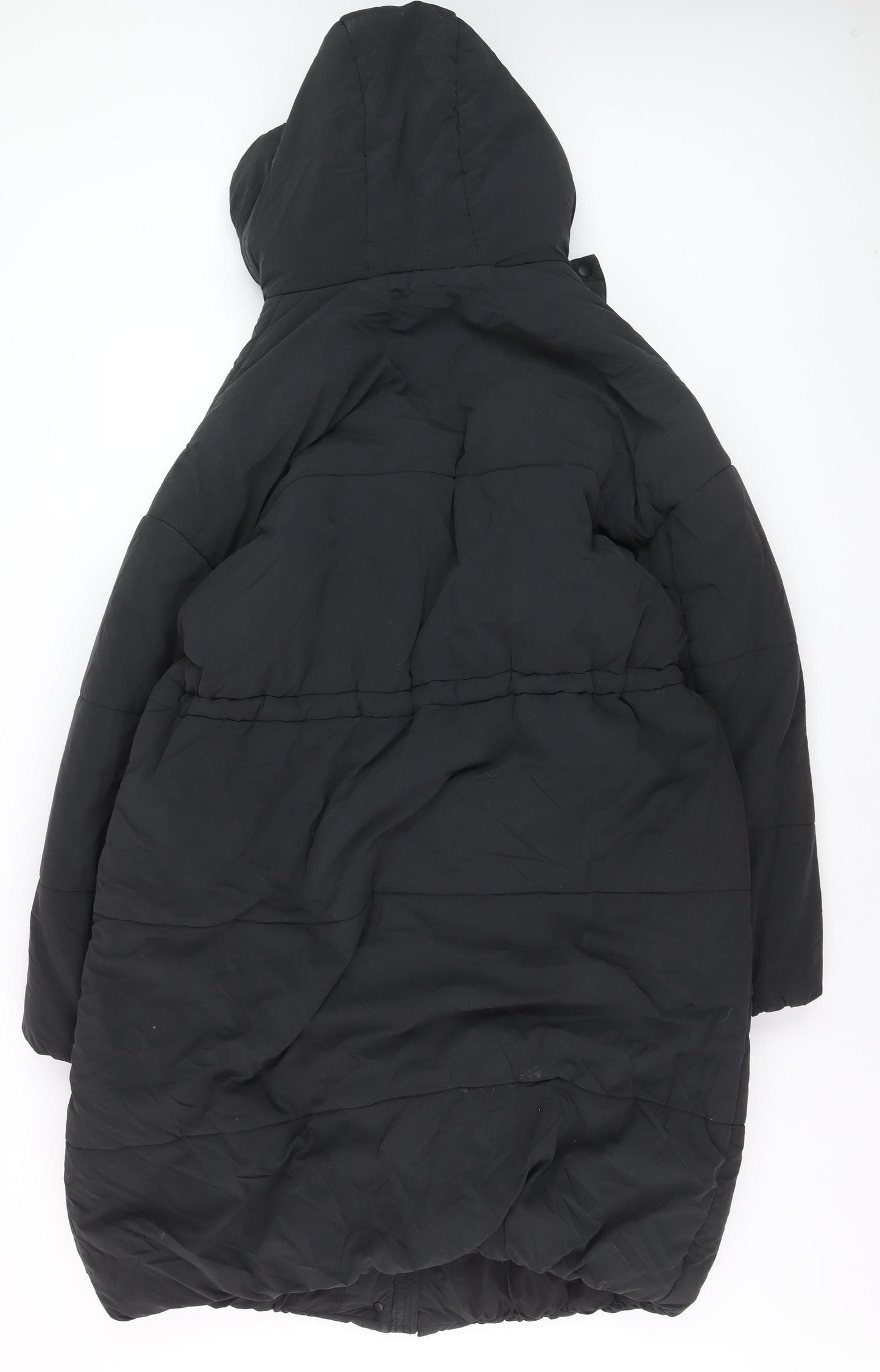 Marks and Spencer Unisex Black Hooded Long Puffer Coat Size 16