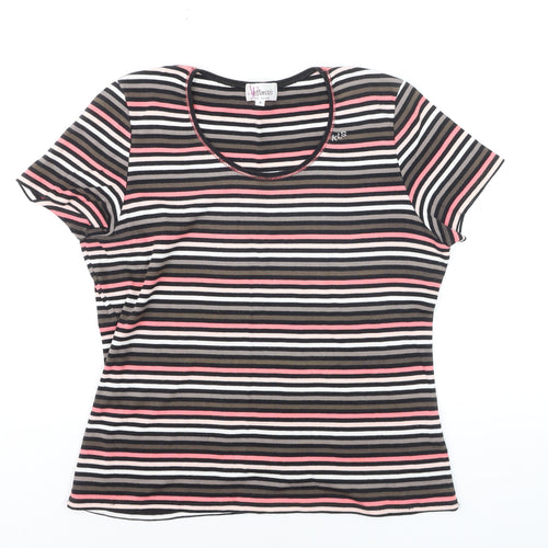 Armand Thiery Women’s Multicoloured Striped Cotton T-Shirt L
