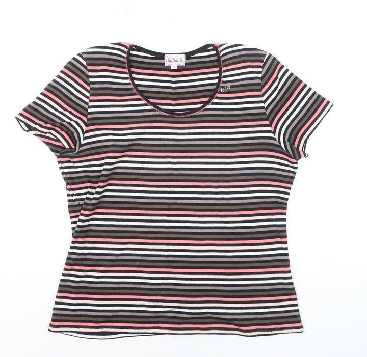 Armand Thiery Women’s Multicoloured Striped Cotton T-Shirt L