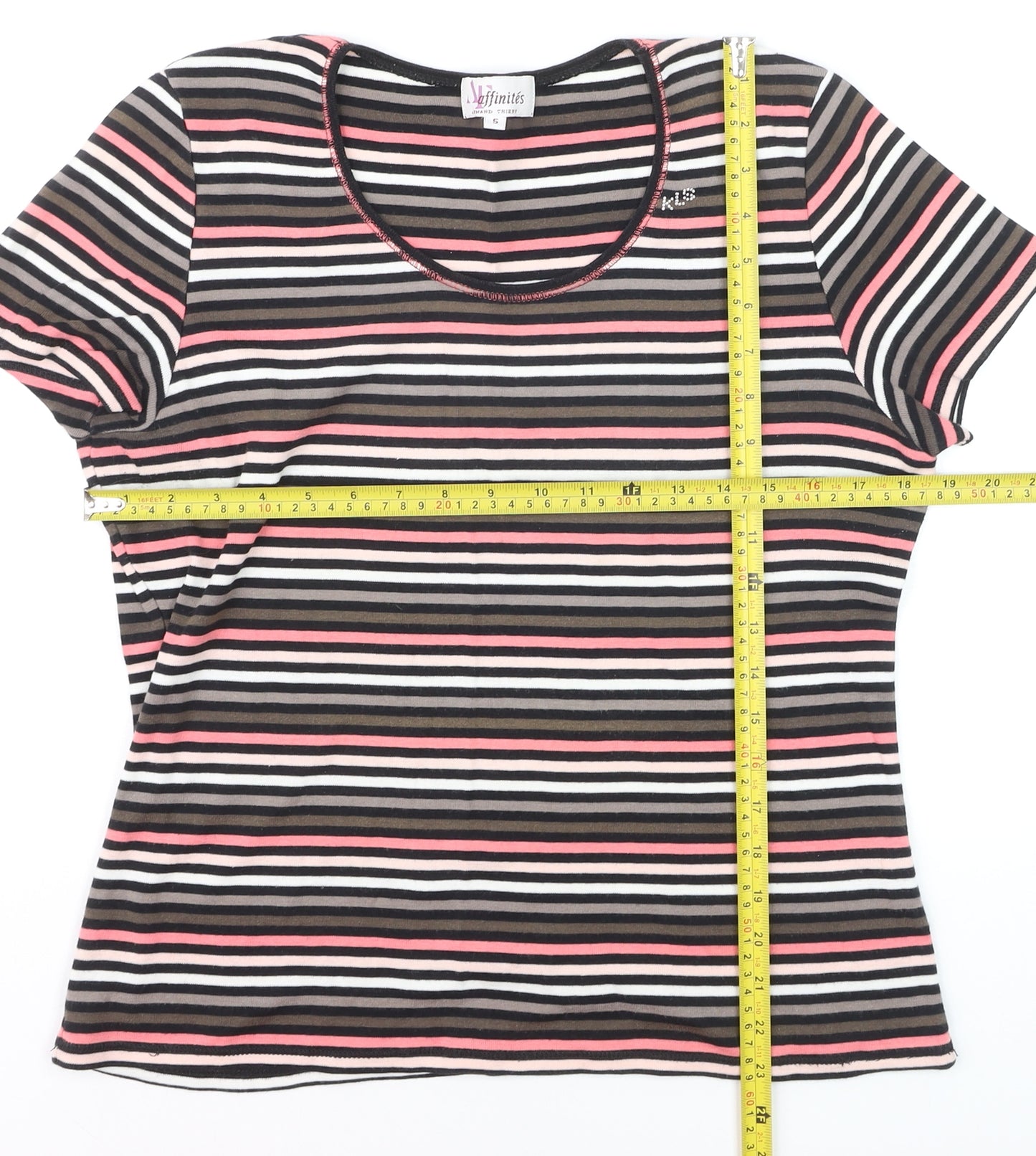 Armand Thiery Women’s Multicoloured Striped Cotton T-Shirt L