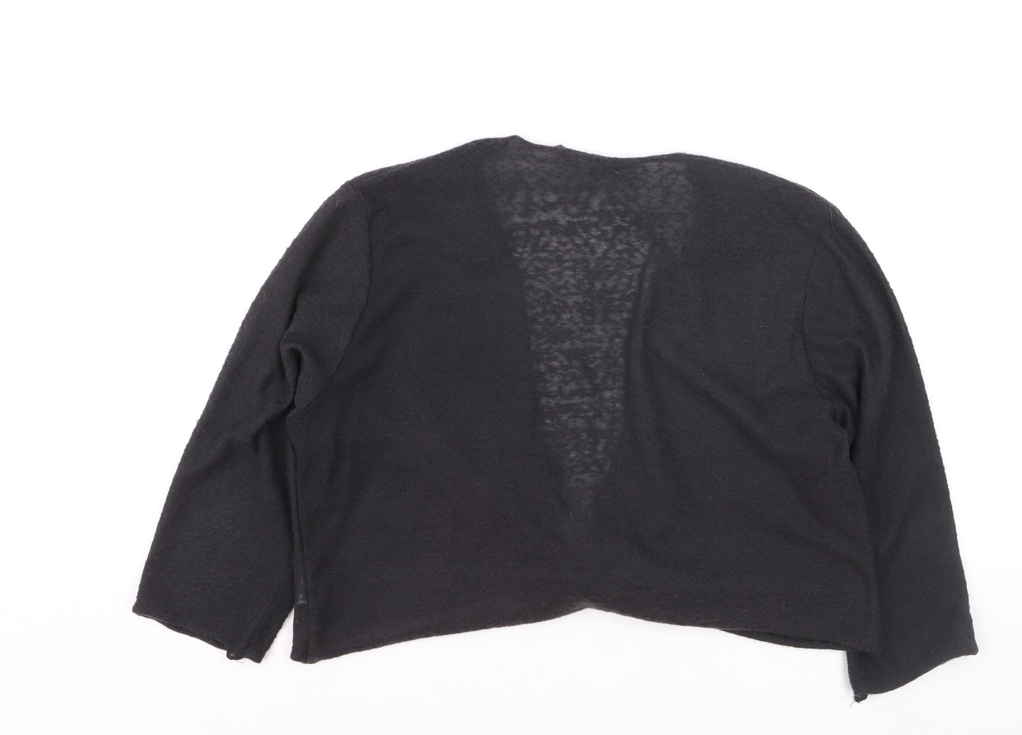 TIGI Women Black Plus Size 18 Open Front Tie Cardigan