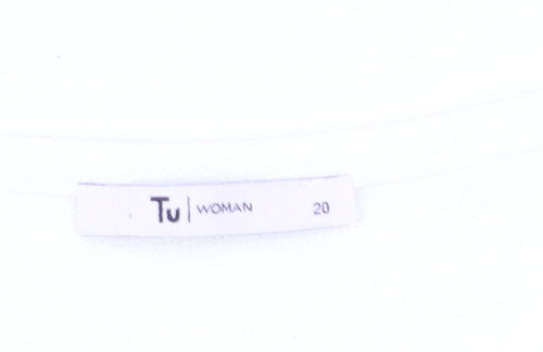Tu Women Yellow Striped 3/4 Sleeve Relaxed Fit T-Shirt Size 20