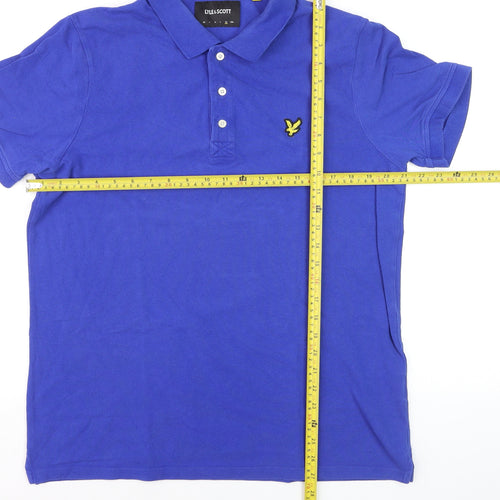 Lyle & Scott Men's Blue XL Cotton Polo Shirt Classic Logo