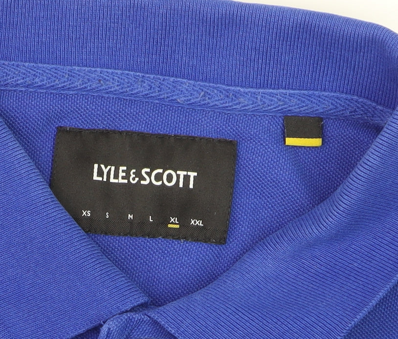 Lyle & Scott Men's Blue XL Cotton Polo Shirt Classic Logo