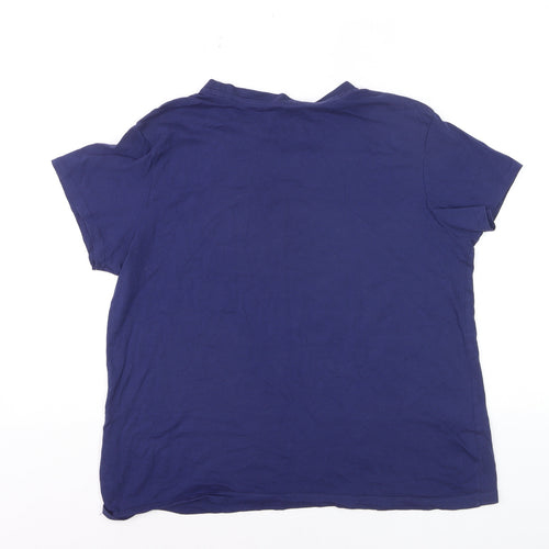 Primark Women Blue Paris Printed T-Shirt Size L Short Sleeve