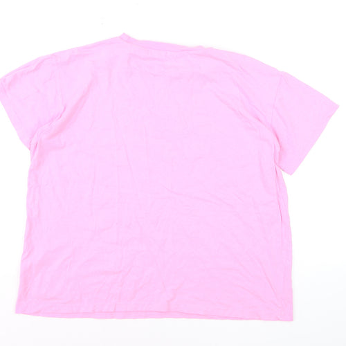 Boohoo Women's Pink Basic Cotton Short Sleeve T-Shirt Size M
