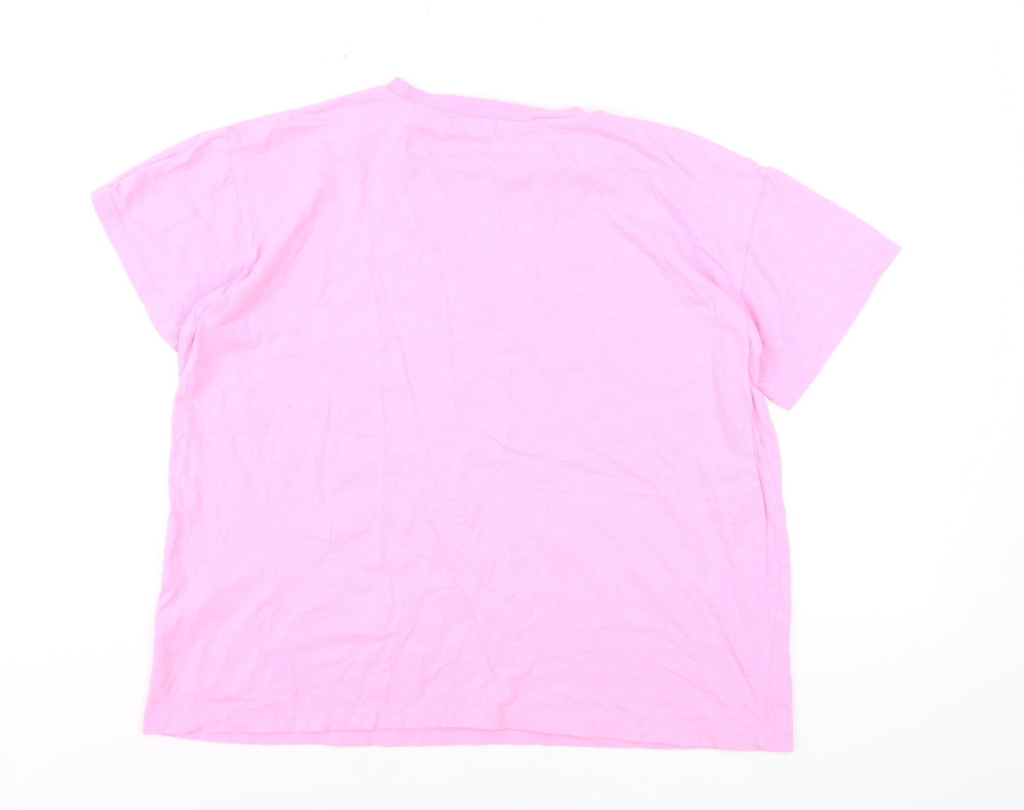 Boohoo Women's Pink Basic Cotton Short Sleeve T-Shirt Size M