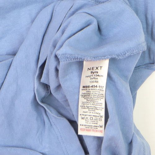NEXT Boys Blue Cotton Crew Neck Short Sleeve Basic T-Shirt 9 Years