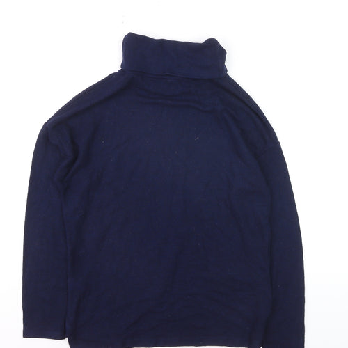 Warehouse Women's Blue Roll Neck Long Sleeve Cotton Jumper Size 6