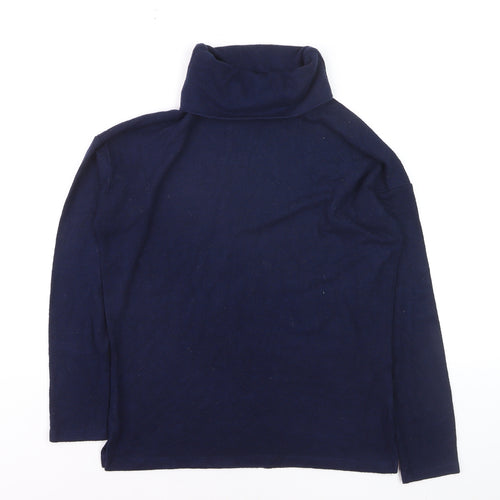 Warehouse Women's Blue Roll Neck Long Sleeve Cotton Jumper Size 6