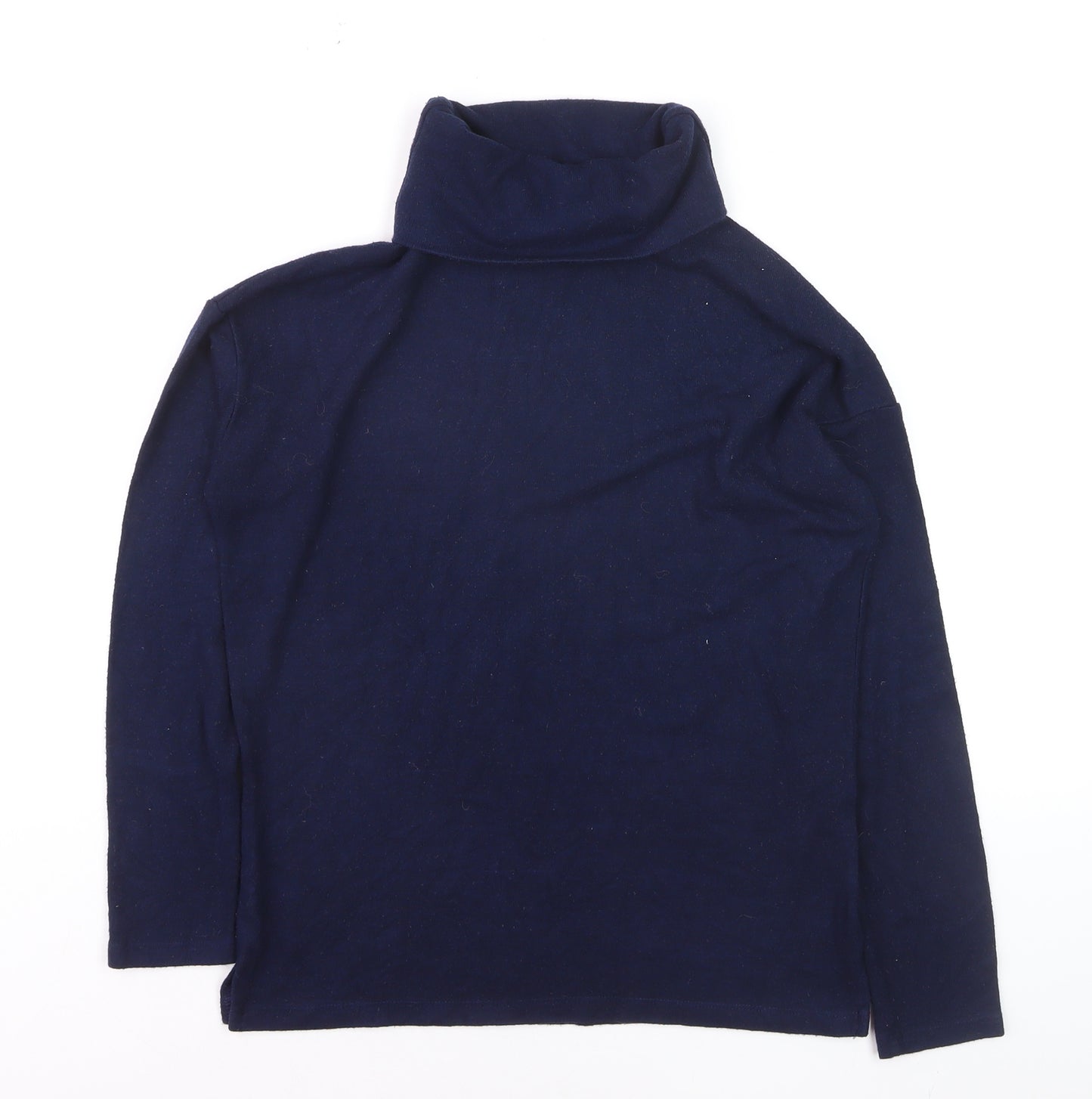 Warehouse Women's Blue Roll Neck Long Sleeve Cotton Jumper Size 6