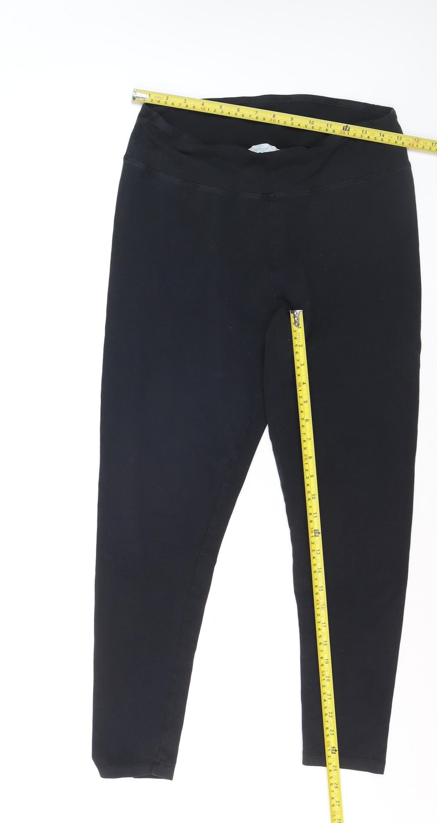 Primark Women’s Black Cotton Blend Ankle Leggings Size L
