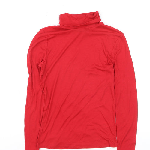 Marks and Spencer Women's Red Roll Neck Long Sleeve Jumper Size 10