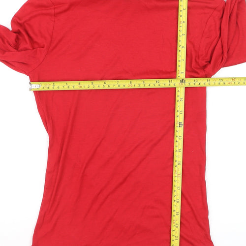 Marks and Spencer Women's Red Roll Neck Long Sleeve Jumper Size 10