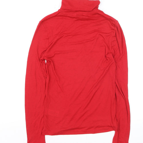 Marks and Spencer Women's Red Roll Neck Long Sleeve Jumper Size 10