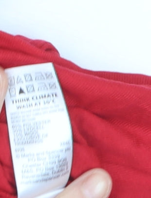 Marks and Spencer Women's Red Roll Neck Long Sleeve Jumper Size 10