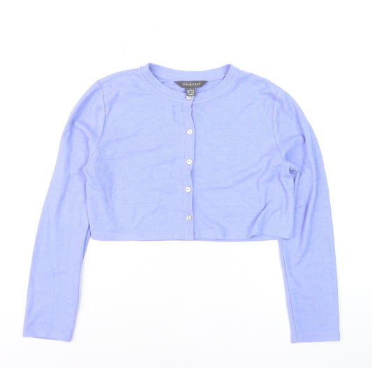 Primark Women’s Purple Cotton Cropped Button Cardigan Size S