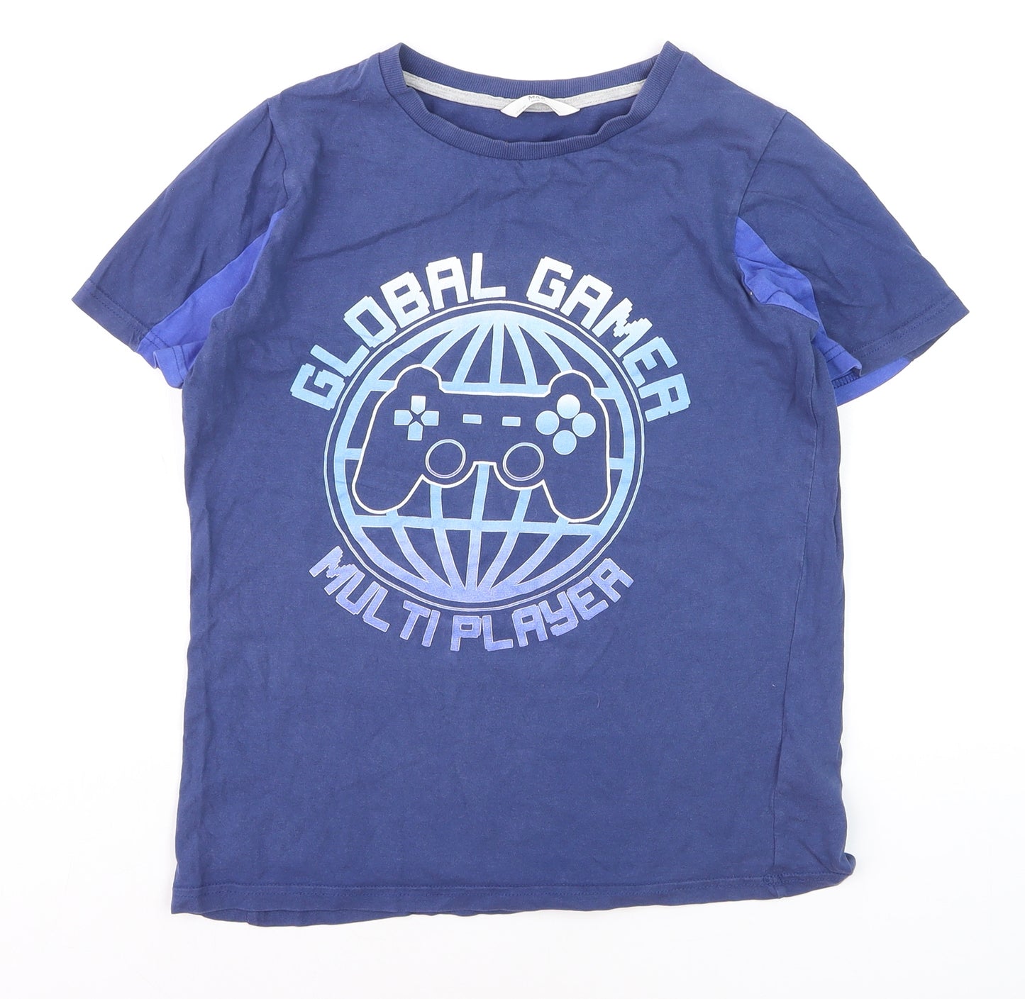 Marks and Spencer Boys Blue Global Gamer Graphic T-Shirt 12-13 Years