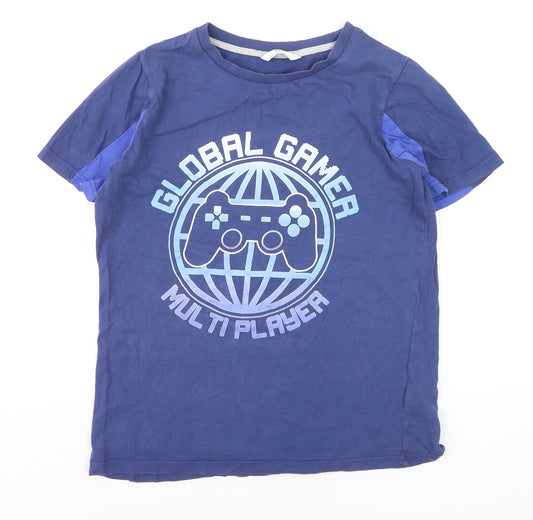 Marks and Spencer Boys Blue Global Gamer Graphic T-Shirt 12-13 Years