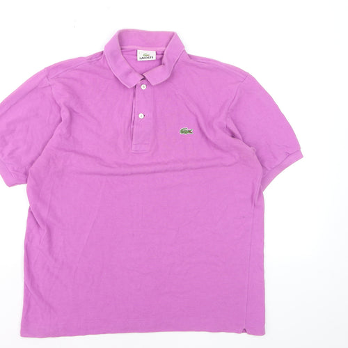Lacoste Men's Pink Regular Fit Cotton Polo Shirt Size M