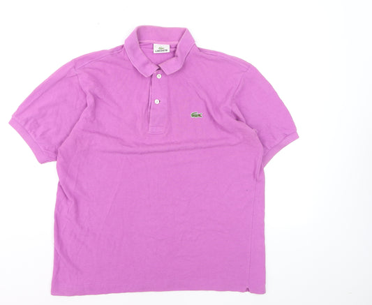 Lacoste Men's Pink Regular Fit Cotton Polo Shirt Size M