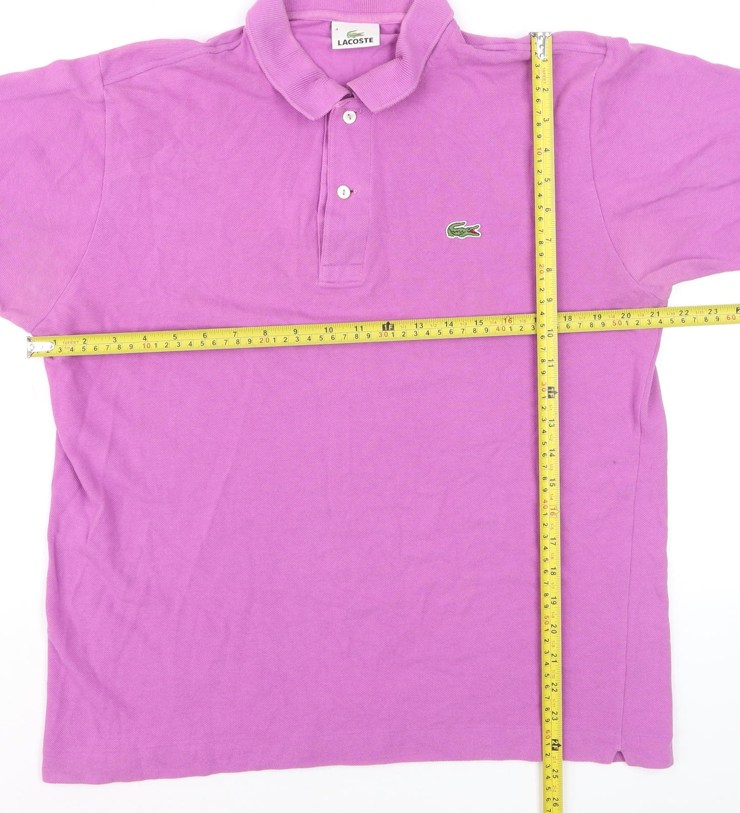 Lacoste Men's Pink Regular Fit Cotton Polo Shirt Size M