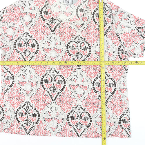 Tigi Wear Women's Pink Geometric Short Sleeve T-Shirt Size 22