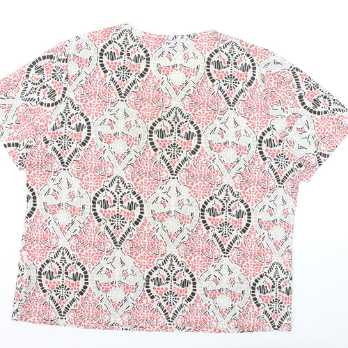 Tigi Wear Women's Pink Geometric Short Sleeve T-Shirt Size 22