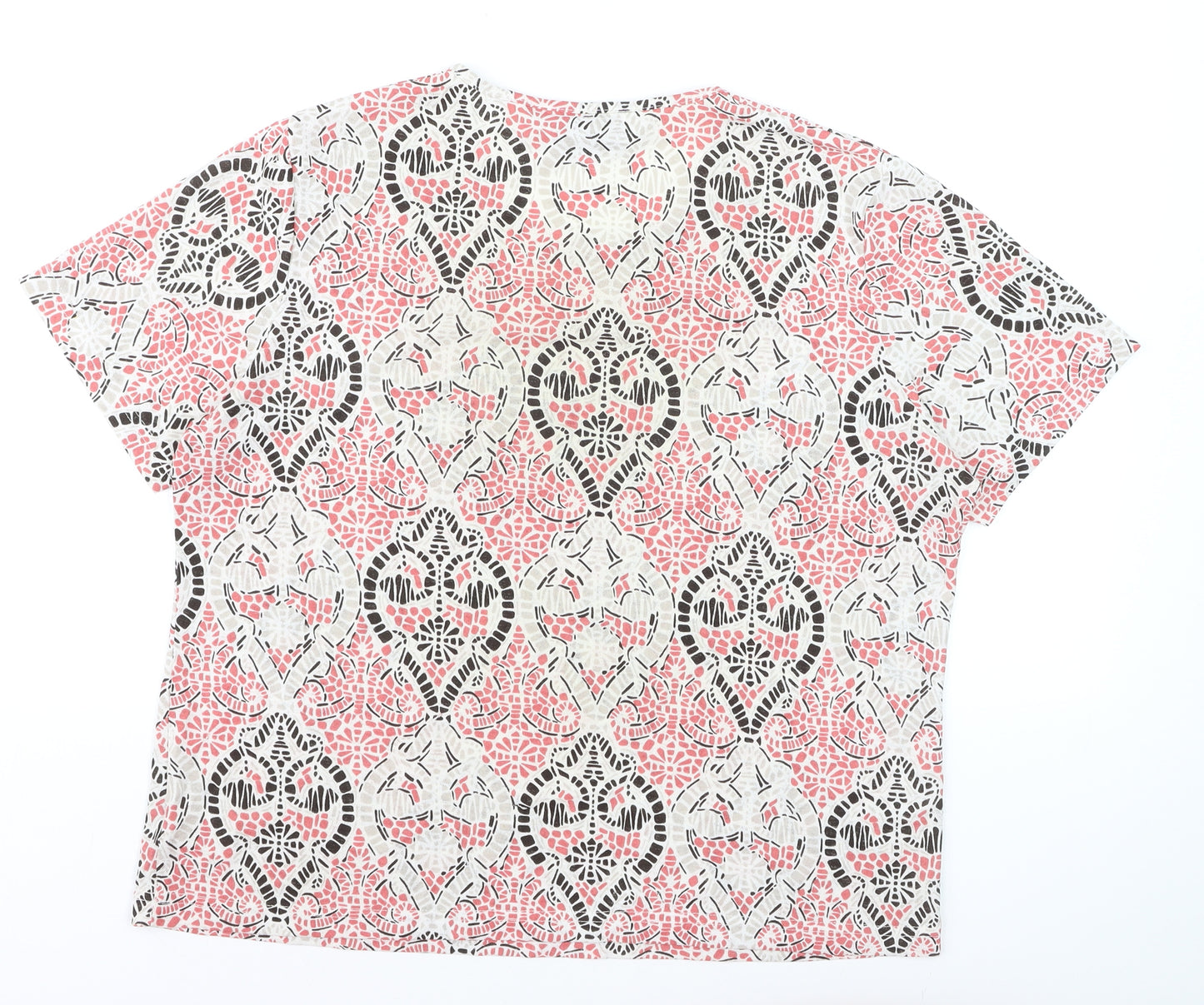 Tigi Wear Women's Pink Geometric Short Sleeve T-Shirt Size 22