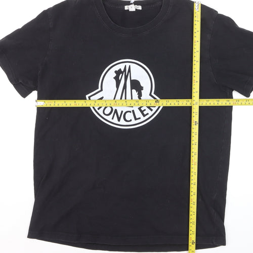 Moncler Men’s Black XL Logo Cotton Crew Neck Short Sleeve T-Shirt
