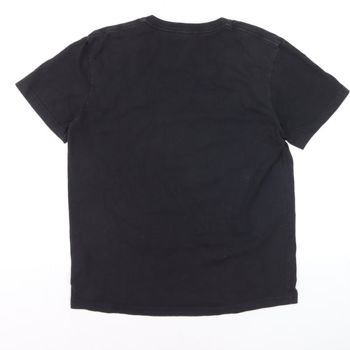 Moncler Men’s Black XL Logo Cotton Crew Neck Short Sleeve T-Shirt