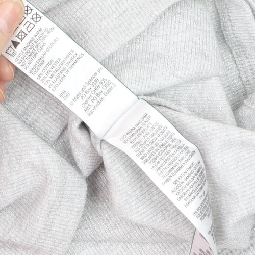 Marks and Spencer Women’s Grey One Shoulder Long Sleeve Top Size 18