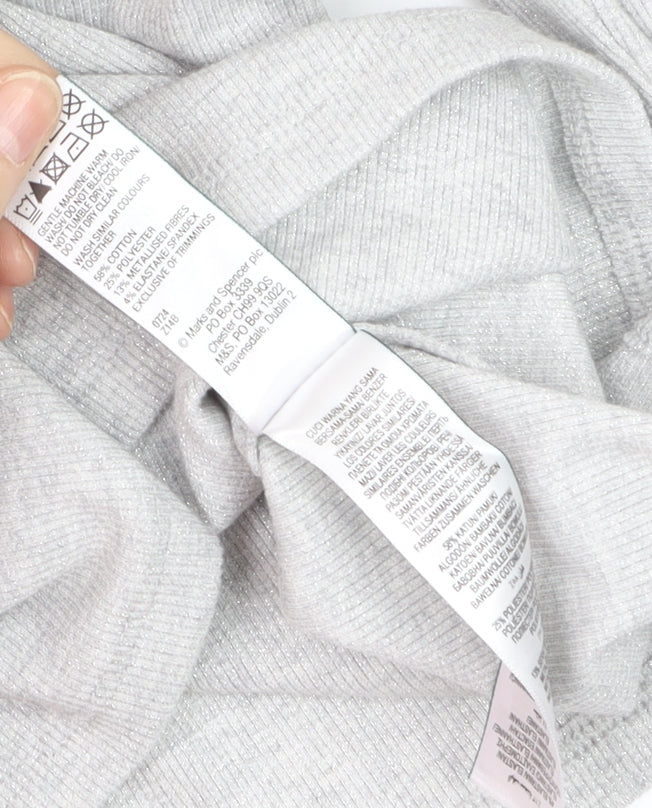 Marks and Spencer Women’s Grey One Shoulder Long Sleeve Top Size 18