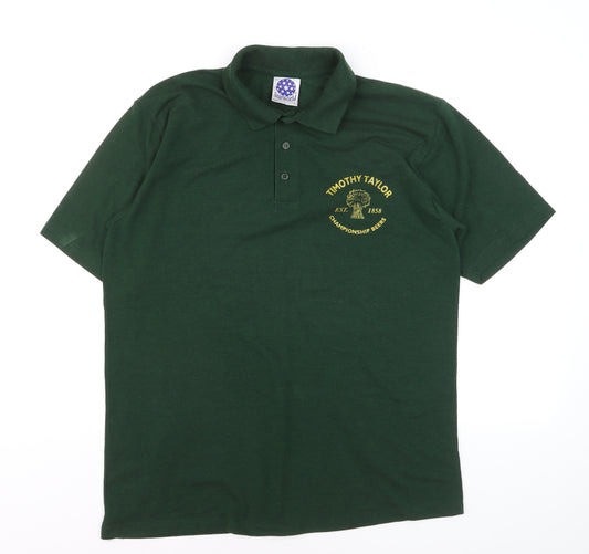 Starworld Men's Green Timothy Taylor Embroidered Polo Shirt L
