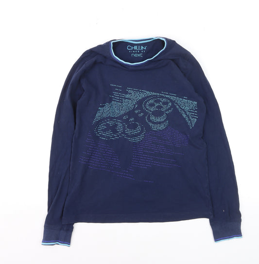 Next Boys Blue Long Sleeve Graphic Video Game T-Shirt 12 Years