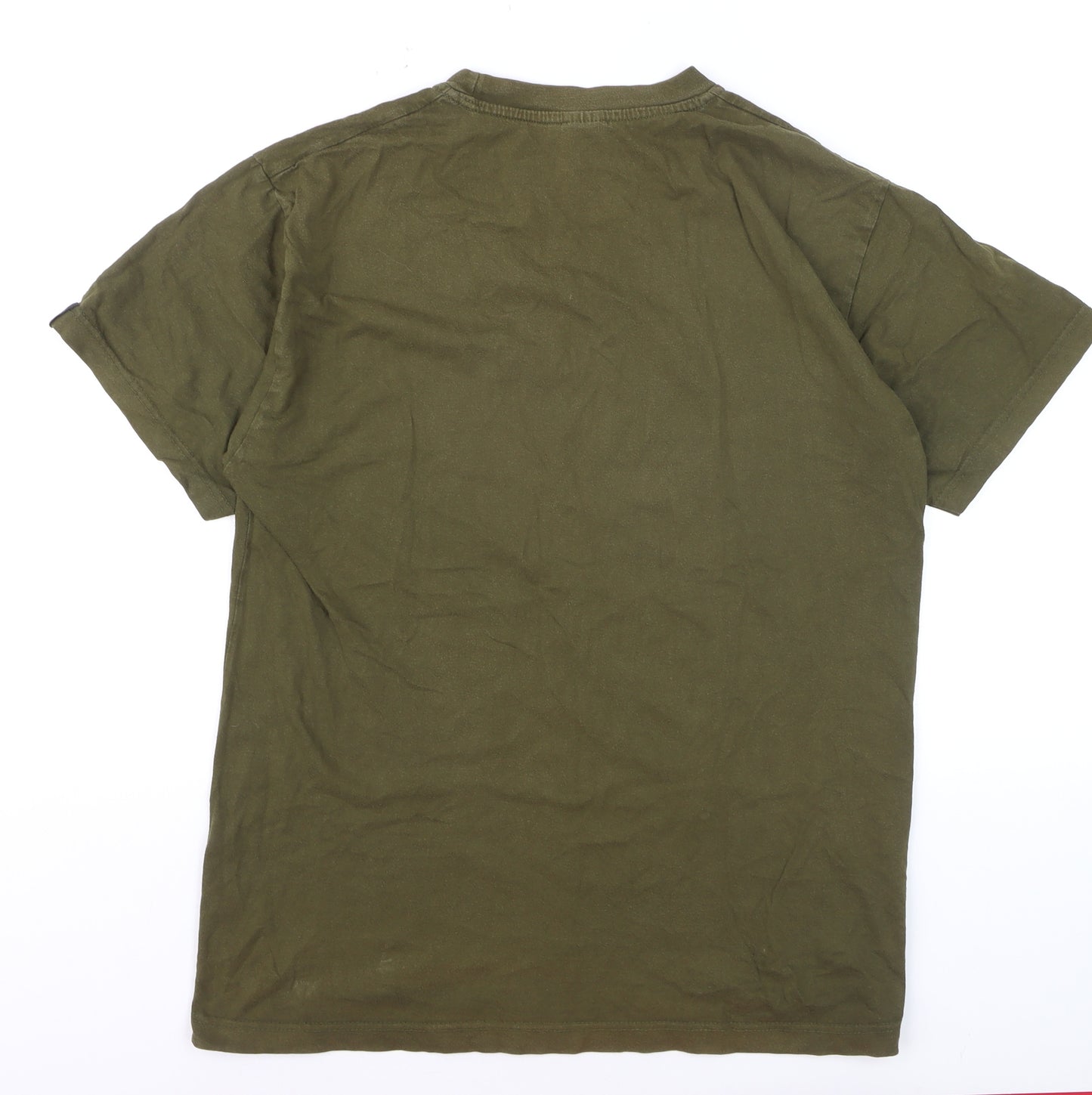 Mil-Com Men's Khaki Boot Camp Instructor T-Shirt L Cotton Army Style