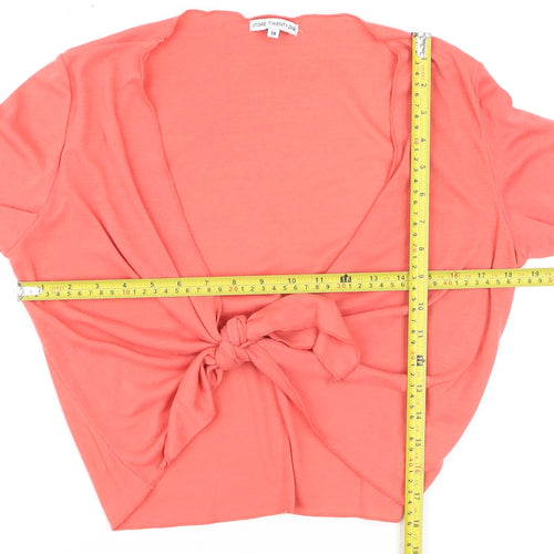 Store Twenty One Women's Pink Size 14 Tie Front Cardigan